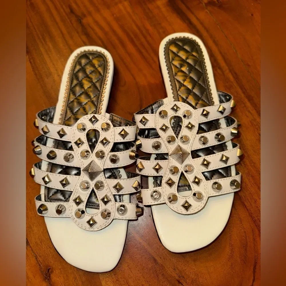 Sam Edelman Womens Beatris Slip On Leather Slide Sandals sz 6.5 NWOT